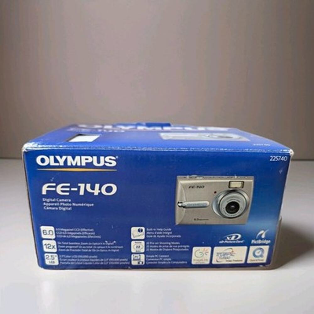 Olympus FE-140 6.0MP Digital Camera Silver Open Box Y2K Digicam w/ 256MB Card